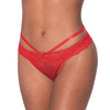 Ooh La Lace Peek-a-Boo Cheeky Panty Red S/M