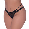 Ooh La Lace Cross Strap Split Crotch Tanga Panty Black QN
