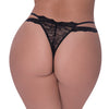 Ooh La Lace Cross Strap Split Crotch Tanga Panty Black QN