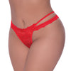 Ooh La Lace Cross Strap Split Crotch Tanga Panty Red QN