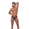 Cock Pit Fishnet Cock Ring Thong - Red