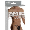 Male power g-string w/straps & rings black