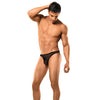 Male power stretch net pouch thong - BLACK