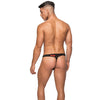 Kiss Me Stretch Mesh Micro Thong V - Black/Red