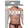 Kiss Me Stretch Mesh Micro Thong V - Black/Red