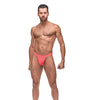 Semi Sheer Embossed Swirl Micro G-String V Coral