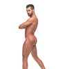 Semi Sheer Embossed Swirl Micro G-String V Coral