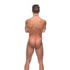Semi Sheer Embossed Swirl Micro G-String V Coral
