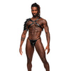 Aquarius PU Leather Chest Harness w/Half Sleeve Black O/S