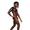 Aquarius PU Leather Chest Harness w/Half Sleeve Black O/S