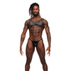 Virgo PU Leather Chest Harness w/Zipper Detail Black O/S