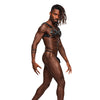 Virgo PU Leather Chest Harness w/Zipper Detail Black O/S