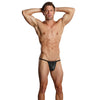 Male Power Nylon Lycra Pouch Thong Black O/S