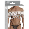 Male power rip off thong w/studs black