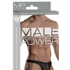Male power zipper thong - Black