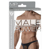 Male power sheer nylon lycra pouch thong black