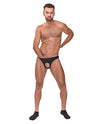 Male Power Nylon Spandex Pouchless Brief Black O/S