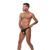 Male Power Nylon Spandex Pouchless Brief Black O/S