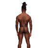 Fetish Jouster Nylon & Spandex Front Ring G-String Black S/M