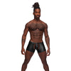 Fetish Poseidon Nylon Spandex Tear Off Cup Thong Short Black L/LX