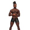 Fetish Poseidon Nylon Spandex Tear Off Cup Thong Short Black S/M