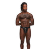 Leather Taurus Adjustable Buckle Thong Black O/S