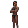 Leather Taurus Adjustable Buckle Thong Black O/S