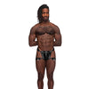 Leather Scorpio Adjustable Waist & Leg Band Thong Black O/S