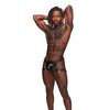 Leather Scorpio Adjustable Waist & Leg Band Thong Black O/S