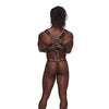 Leather Gemini Double Ring Harness Black O/S