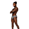 Sheer Prints Mesh Poly Spandex Thong Optical S/M