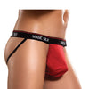 100% silk jock strap red