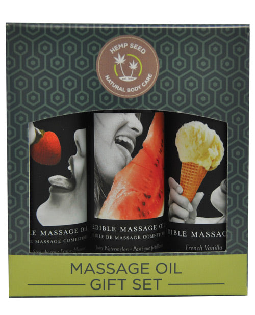 Earthly Body Edible Massage Oil Gift Set - Assorted Scents