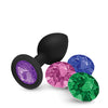 Nobu Fetish Small Silicone Plug w/Jewels - Black