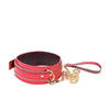 Nobu Fetish Choker & Leash Set - Red/Gold