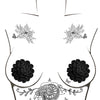 Neva Nude Burlesque Nightfall Roses Reusable Silicone Nipztix - Black O/S