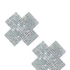 Neva Nude Cross Crystal Jewel Reusable Silicone Nipple Pasties - Clear O/S