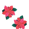 Neva Nude Poinsettia Glitter Flower Pasties - Red/Green O/S