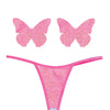 Neva Nude Naughty Knix Bella Rosa Shimmer G-String & Pasties - Soft Pink O/S
