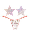 Neva Nude Naughty Knix Princess Bride Flip Sequin G-String & Pasties - Pink/White O/S