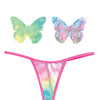 Neva Nude Naughty Knix Rainbow Sherbet Velvet G-String & Pasties - (Color Varies) Multi  O/S