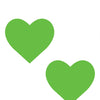Neva Nude Temperature Reactive Heart Pasties - Neon Green