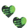 Neva Nude Temperature Reactive Heart Pasties - Neon Green