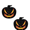 Neva Nude Black Light Jack o Lantern Pasties - Orange/Black O/S