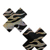 Neva Nude Robo Meltdown Holographic X Factor Pasties - Black/Silver O/S