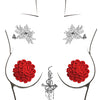 Neva Nude Burlesque First Impression Roses Reusable Silicone Nipztix - Red O/S