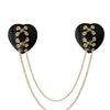 Neva Nude Two Heart Chained Pasties - Black O/S