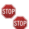 Neva Nude Stop Sign Glitter Pasties - Red O/S