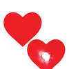 Neva Nude Vixen Queen Status Wet Vinyl Heart Pasties - Red QN