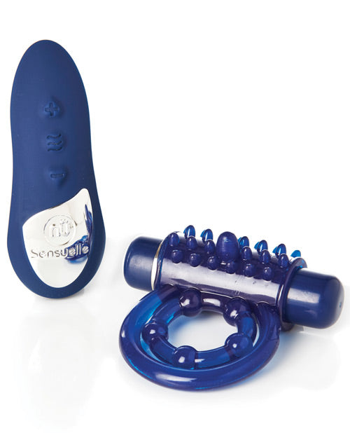 Nu Sensuelle Remote Control Rechargeable Bullet Ring - Blue